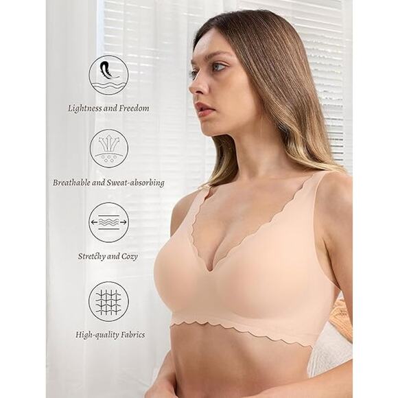 New Gailife Womens Large Wireless No Underwire Comfortable Seamless Bralette Bra - Picture 3 of 4